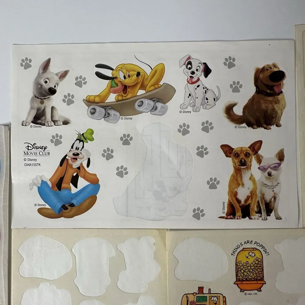 Lot 6 Incomplete Sticker Sheets Vintage & New Disney Hallmark Peanuts Lenticular